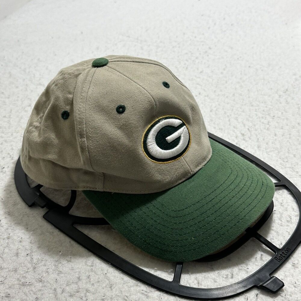 NFL Green Bay Packers Men's OSFA Adjustable Baseball Cap Green Hat Beige